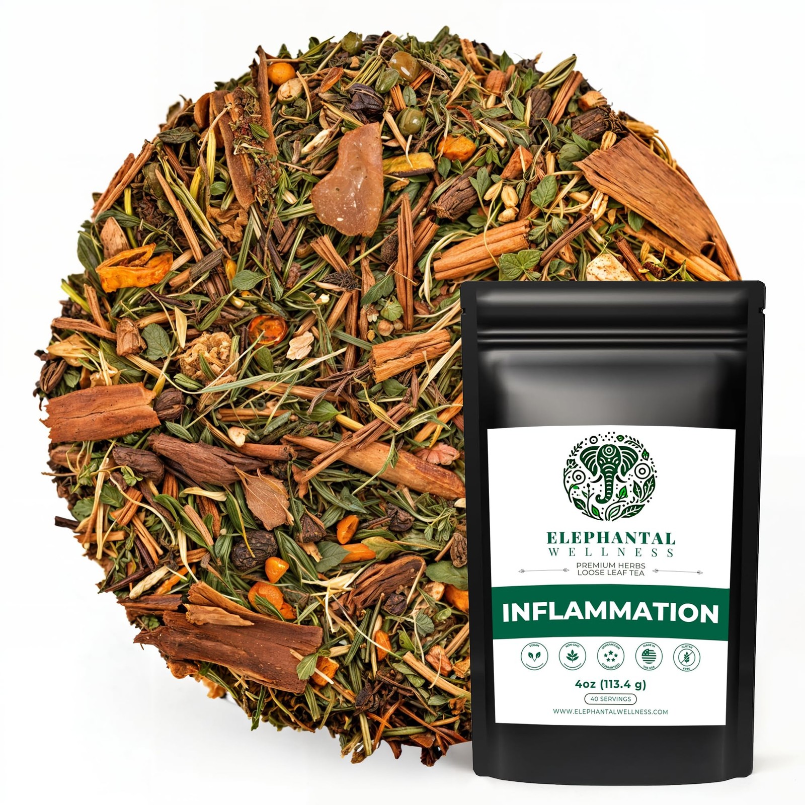 Elephantal Wellness Premium Inflammation Herbal Tea | Comfort & Mobility Blen…