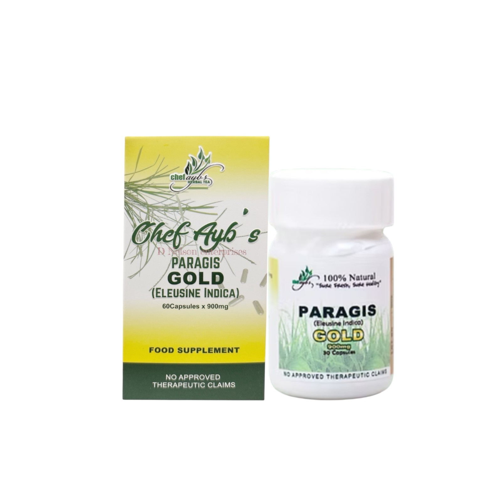 Chef Ayb Paragis Gold 900mg 60 Caps + Paragis Moringa & Guyabano Tea 20 Sachets