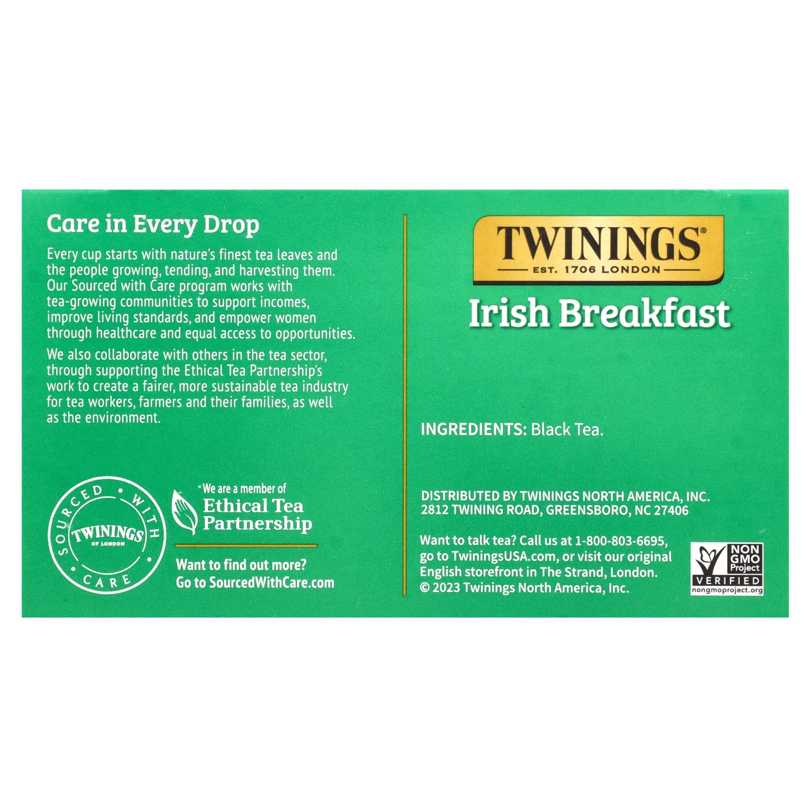Pure Black Tea, Irish Breakfast, 50 Tea Bags, 3.53 oz (100 g)