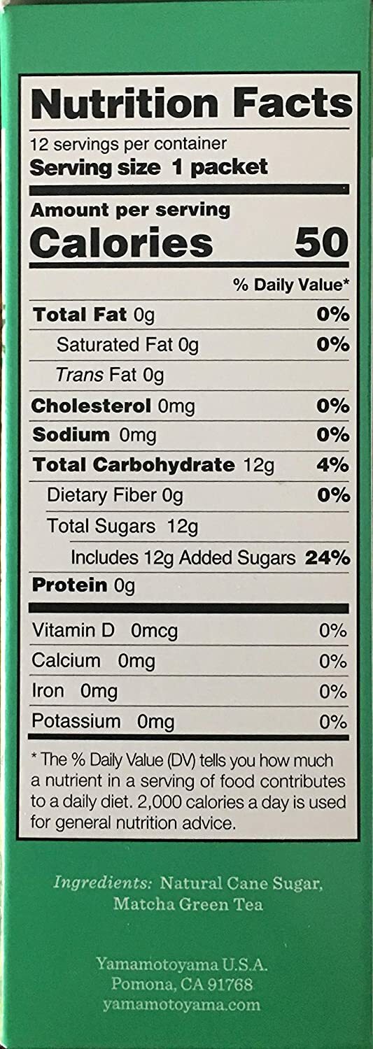 Japanese Yamamotoyama Iced Matcha Green Tea Sweetened (12 Packets) Gluten Free