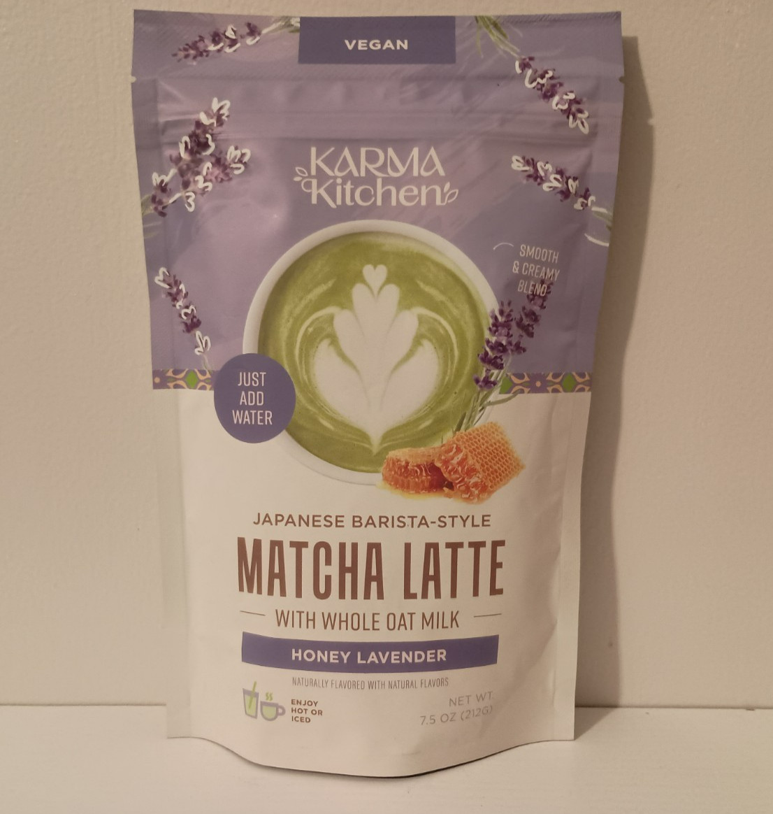 2 Karma Kitchen Japanese Barista-Style Honey Lavender Matcha Latte w/ Oat Milk