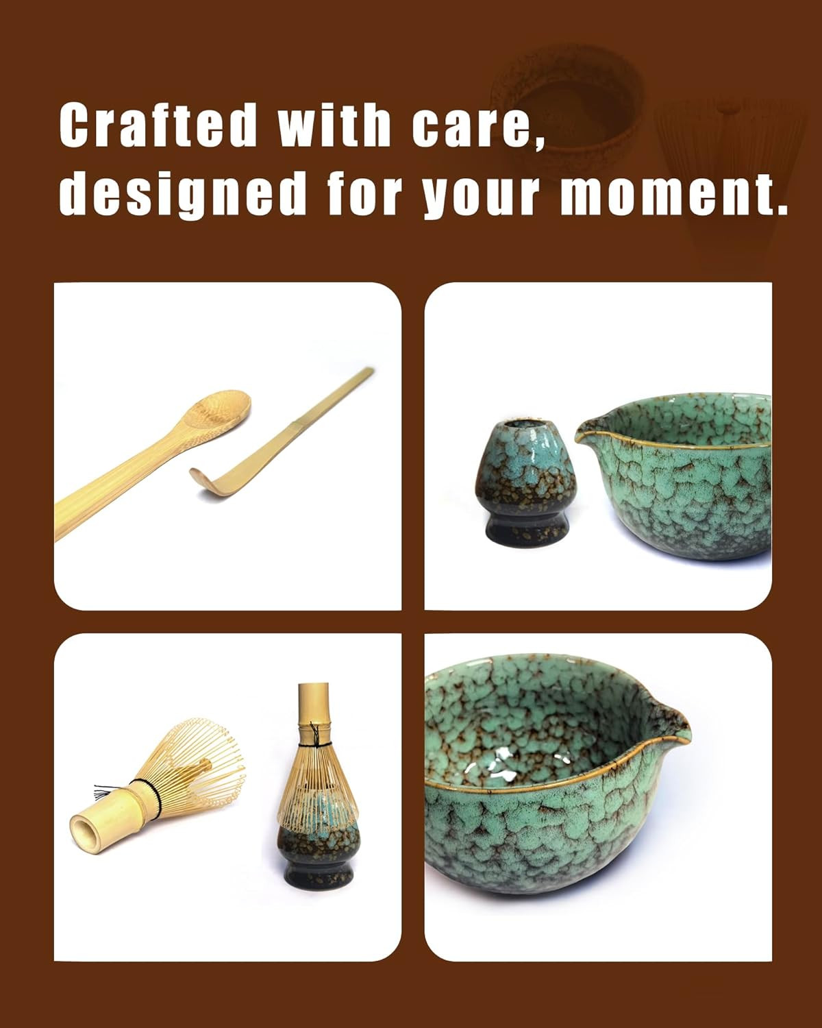Matcha Set Kit–Matcha Starter Kit with Bowl and Whisk,Complete Matcha Tea Set wi