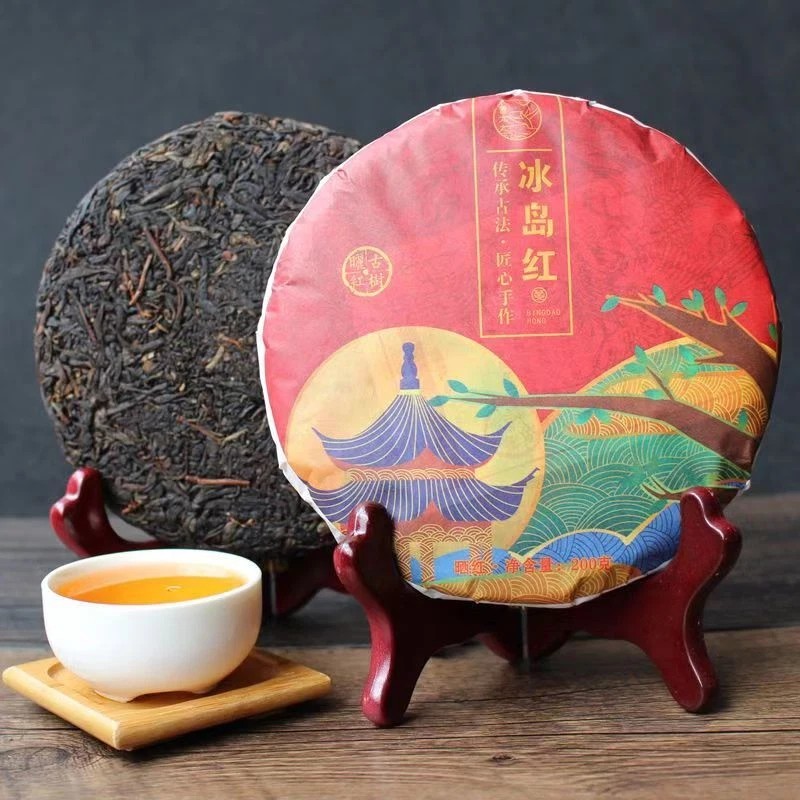 Premium Yunnan Dianhong Black Tea Cake Stomach Protect Black Tea BingDaoHong200g