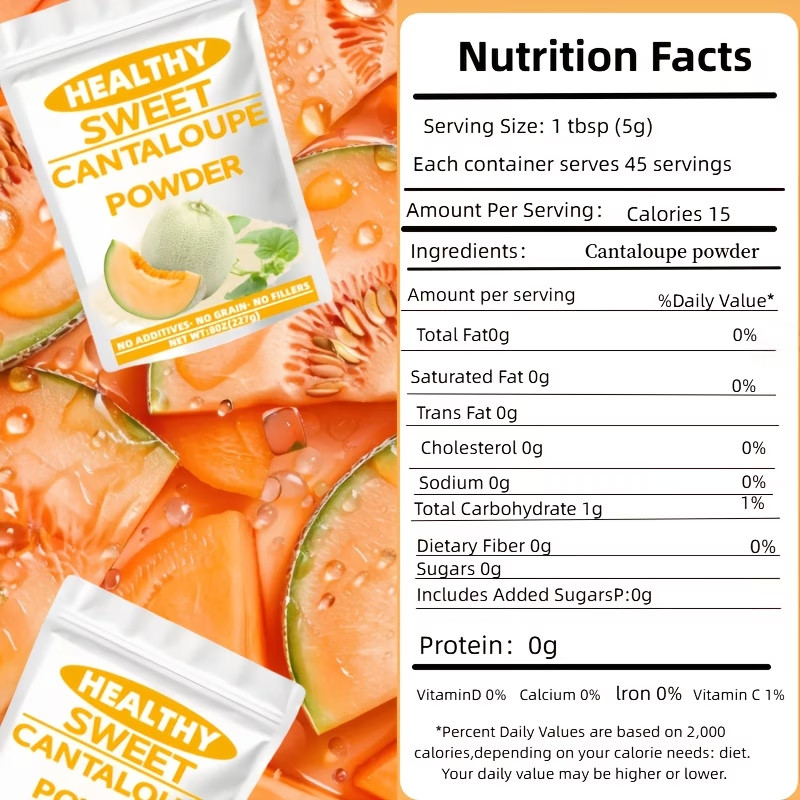 Vegan Natural Cantaloupe Powder Freeze-dried to Lock Freshness Full Of Vitamin C