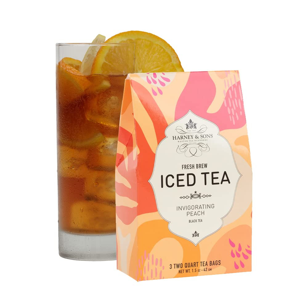 Fresh Brew Peach Iced Tea, 3 Count Box, Makes 6 Quarts of Iced Tea