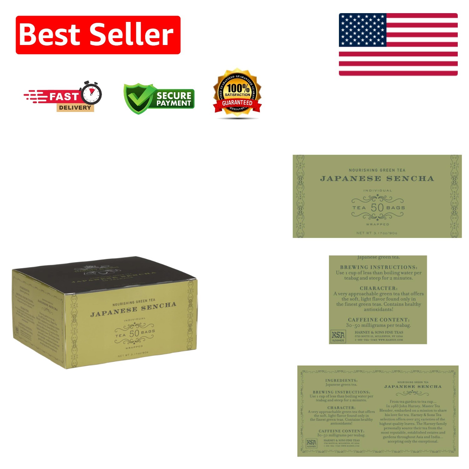 Delicate Sencha Green Tea Bags – 50 Count for a Pleasurable Tea Experience