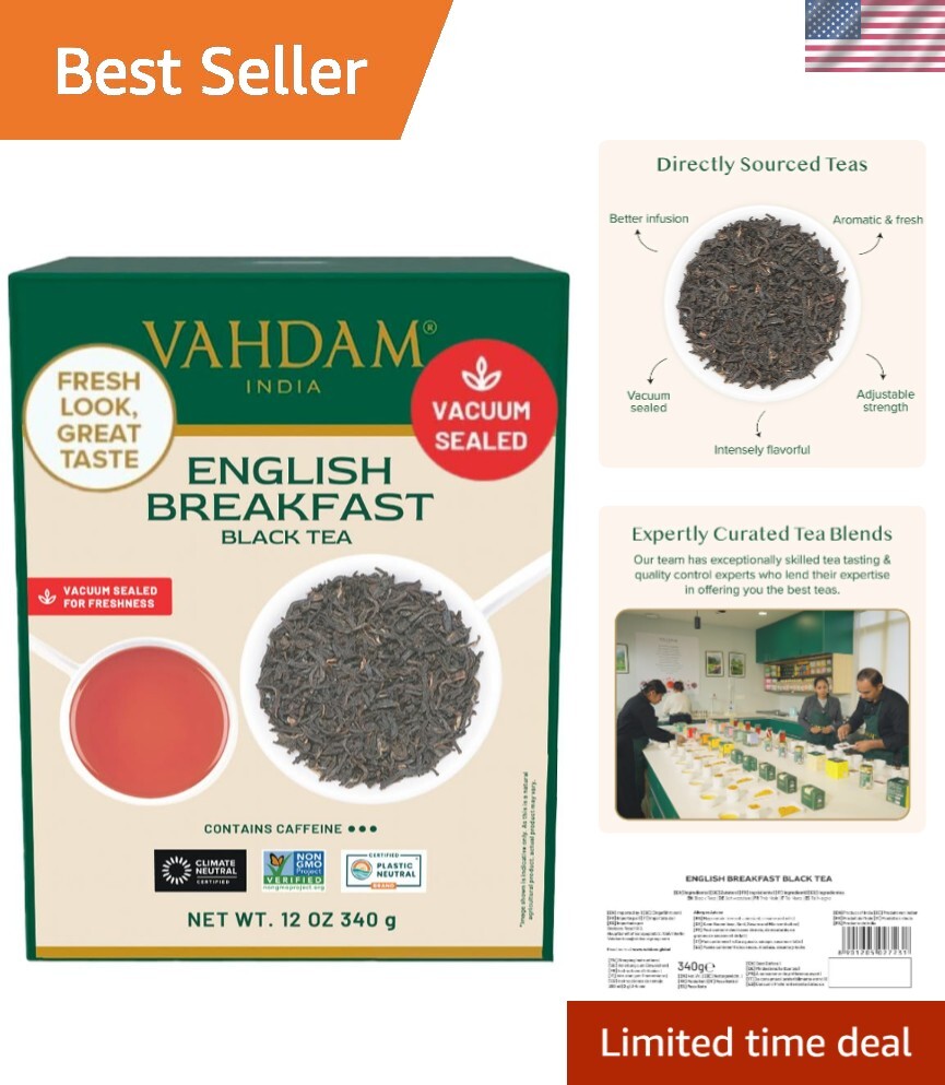 Original English Breakfast Black Tea Leaves 340g/12oz 170+ Cups | Non GMO, Gl…