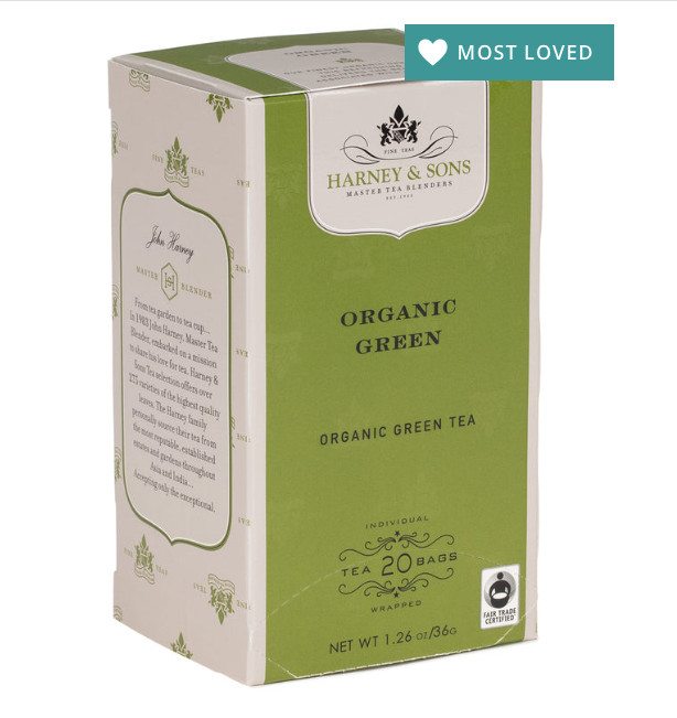 HARNEY ORGANIC GREEN Tea 20 ct tea bags boxed
