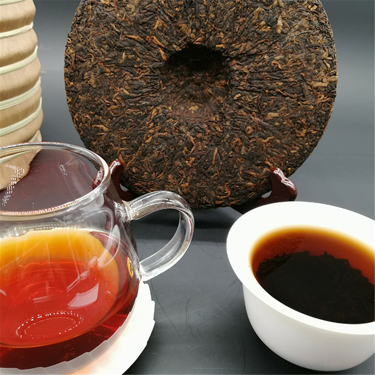 【Limited Edition】357g Old Tree Ripe Pu-erh Tea Cake Yunnan Organic Cooked Puer