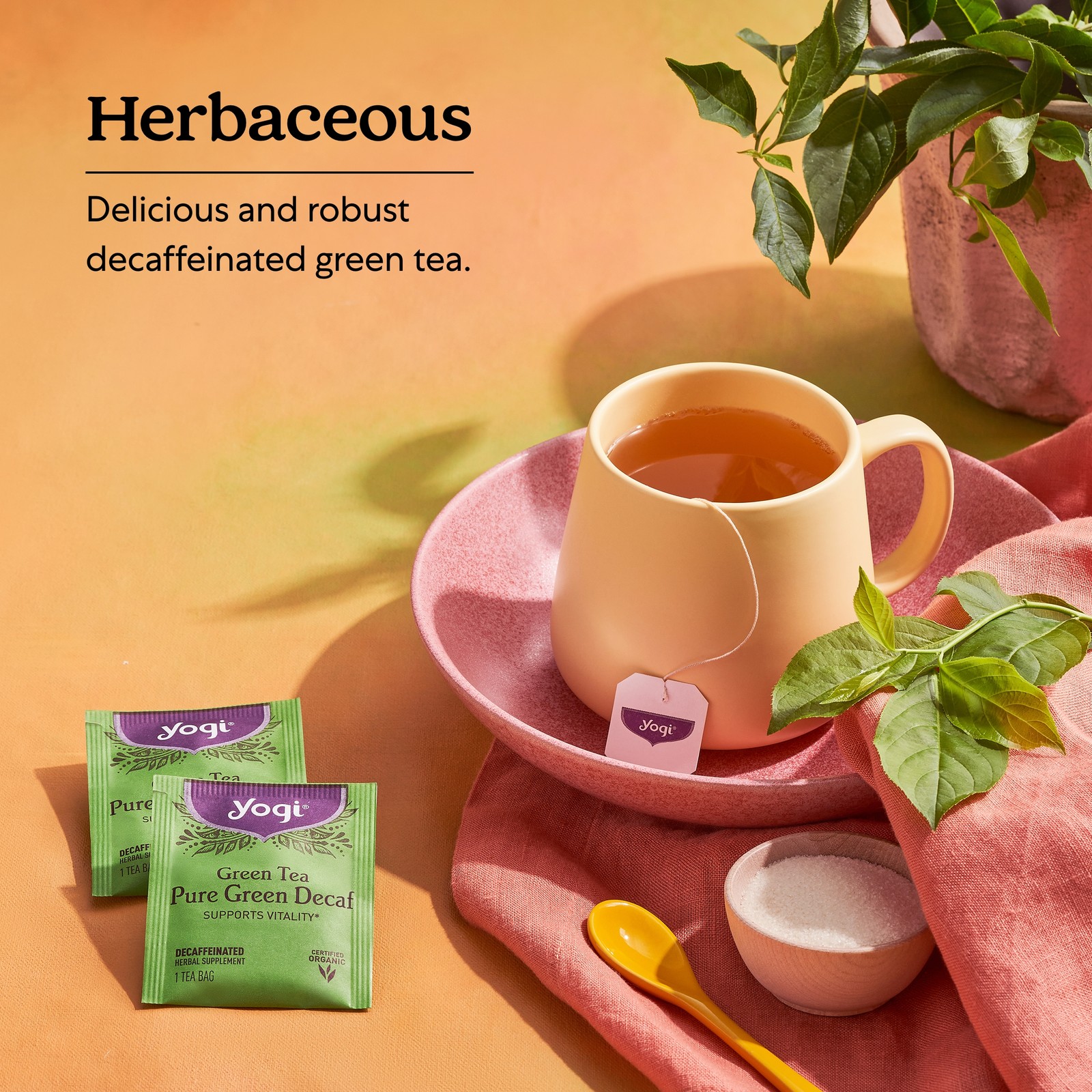 Yogi Tea – Green Tea Pure Green Decaf (4 Pack) Decaffeinated 64 Organic Tea Bags