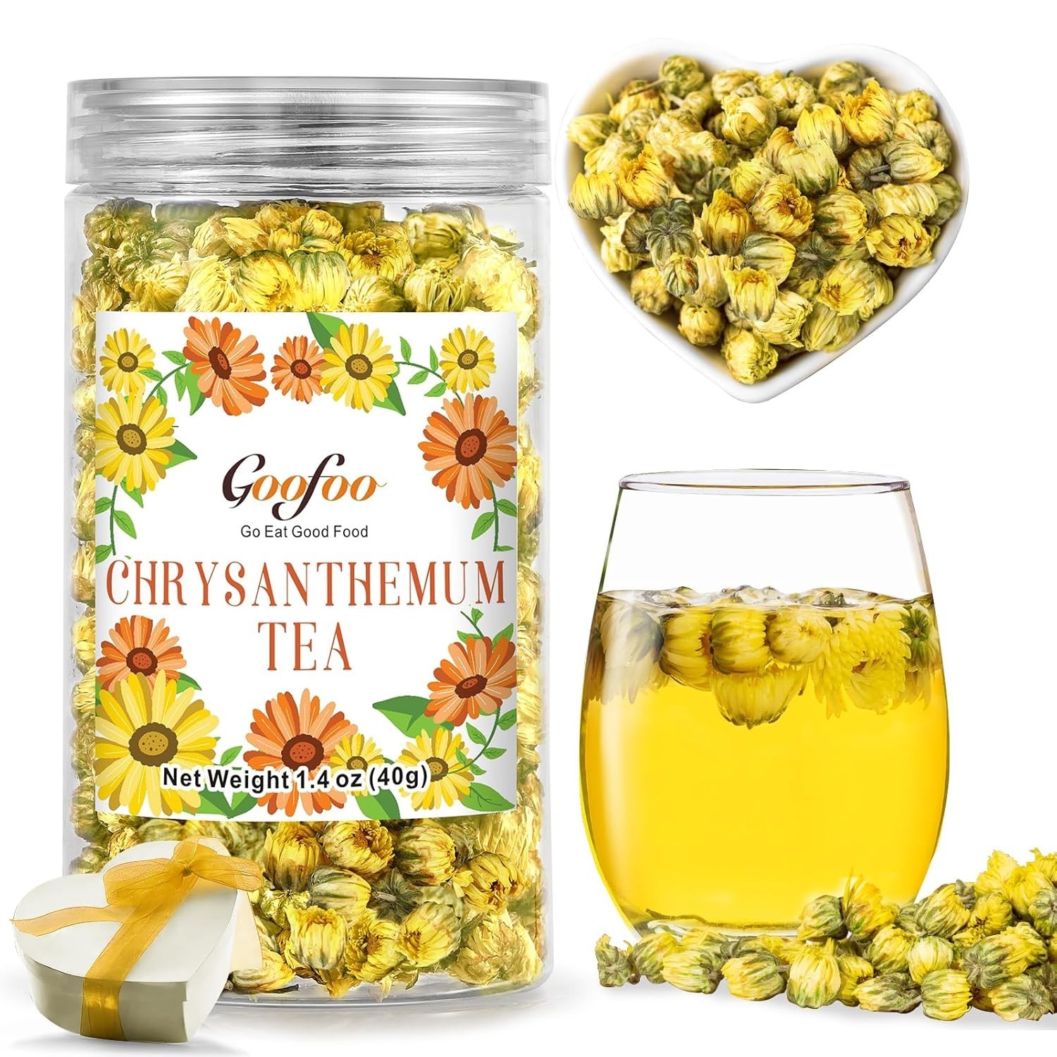 1.4oz Edible Dried Chrysanthemum Flowers – Natural Sweet Herbal Tea Gift