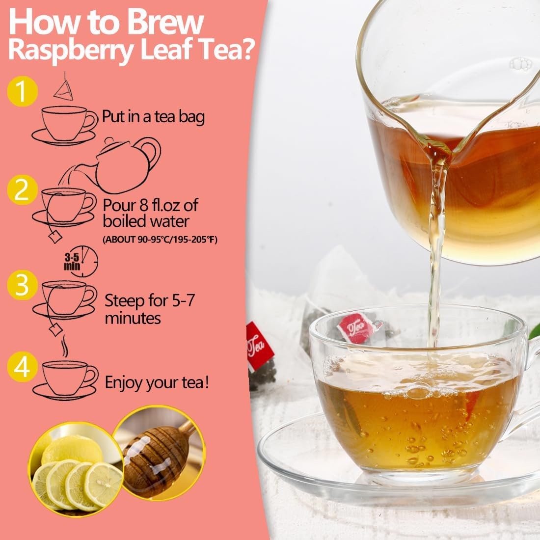 100% Natural Red Raspberry Leaf Tea Bags – Supports Pregnancy & Menstrual Health