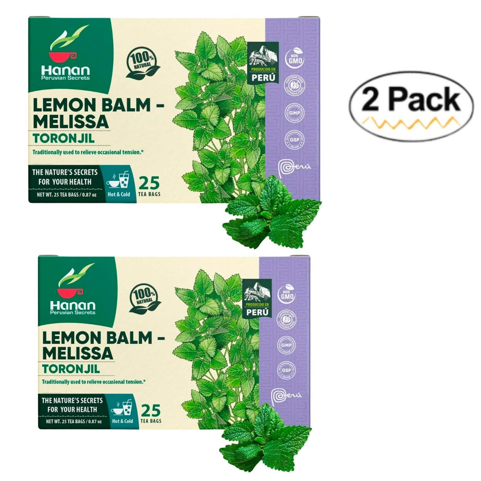 Lemon Balm Tea Toronjil 50 Tea bags Herbal Tea Melissa Herb Melissa Officinalis