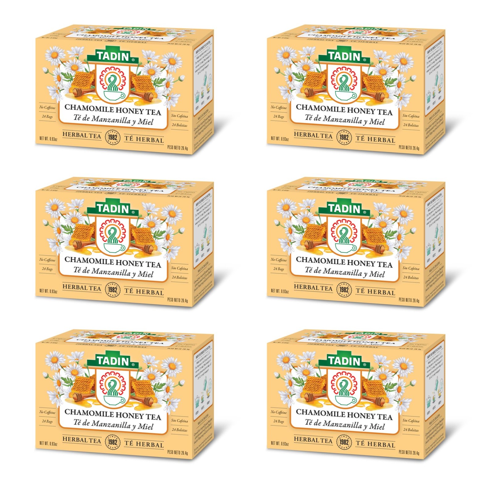Tadin Chamomile Honey Herbal Tea 24 Count Caffeine Free Relaxing Blend
