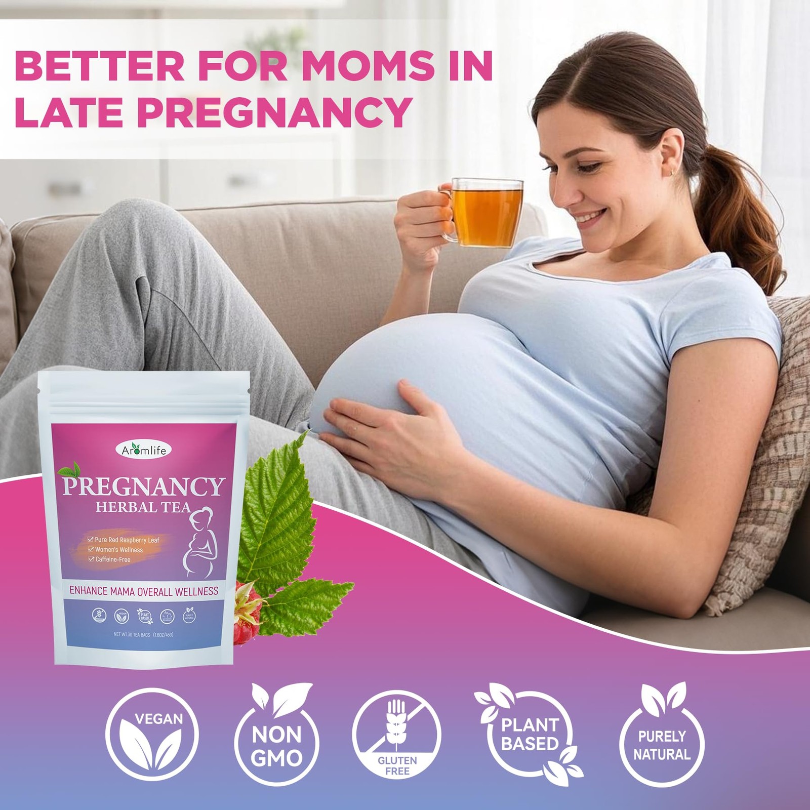 Natural Pregnancy Fertility Tea for Ovulation & TTC, Organic Pregnancy Tea fo…
