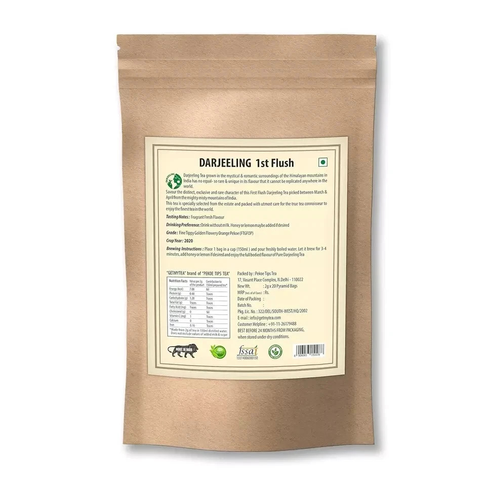 Getmytea Darjeeling Tea 2g x 20 Bags = 40g Grams Free Shipping World Wide