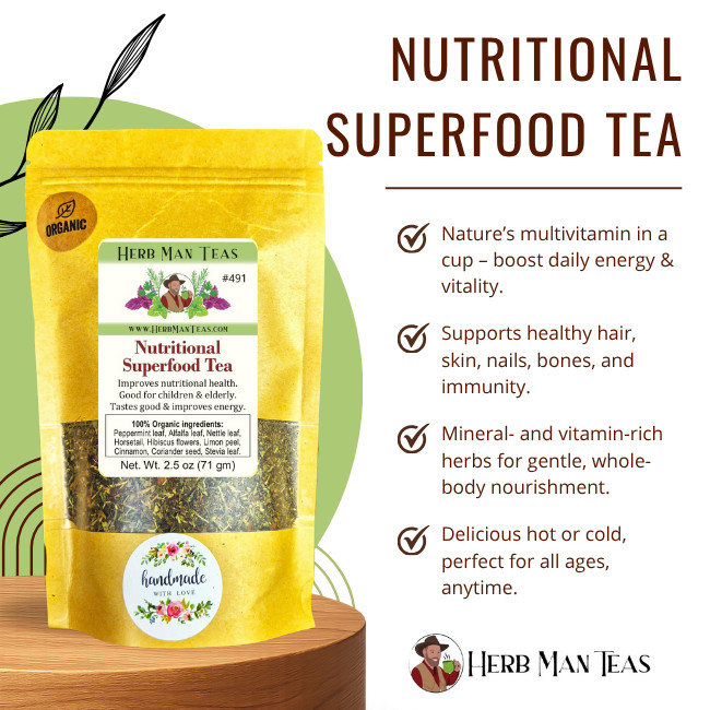 NUTRITIONAL SUPERFOOD TEA full of vitamins and mineral – gives you energy!