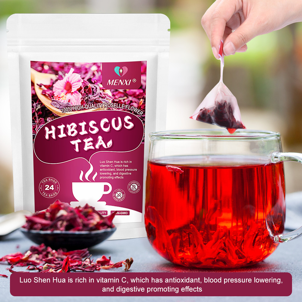 Hibiscus Tea 24 Bags Natural Dried Hibiscus Flower Support Digestion Herbal Tea
