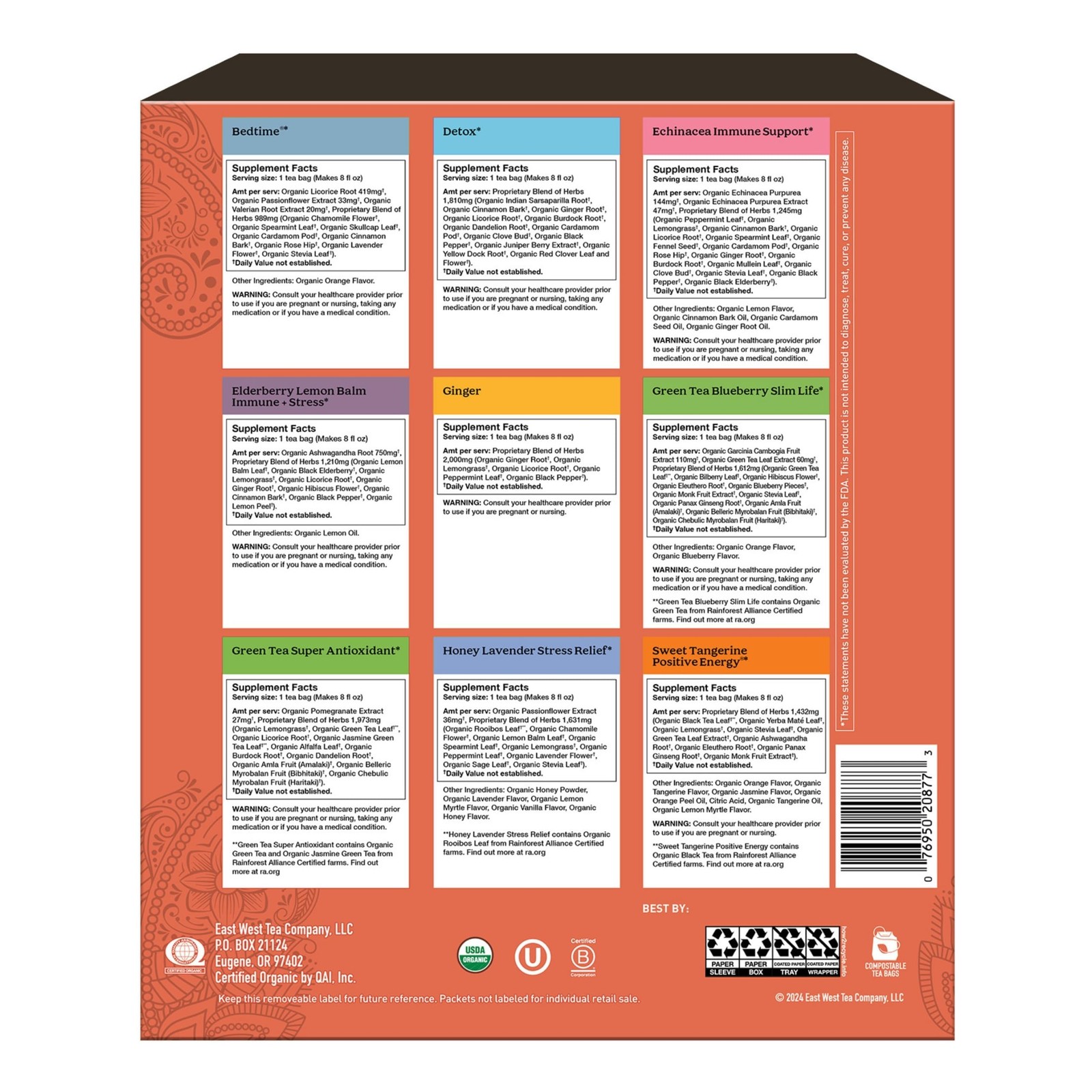 Yogi Organic Tea Sampler Gift Box (45 Bags) Assorted 45 Count (Pack of 1)