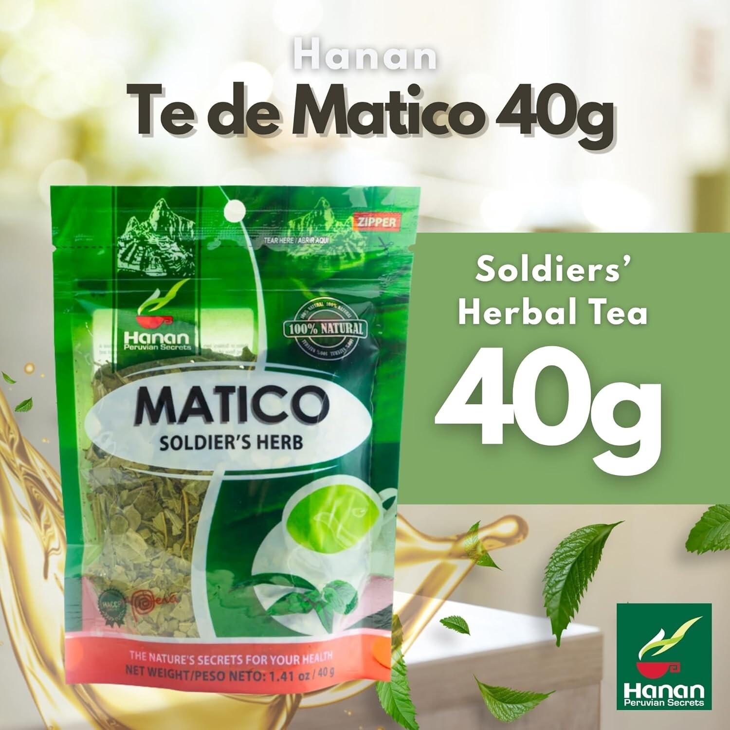 Matico Loose Leaf Tea Soldier’s Herb – All Natural Matico Herb Leaves from Peru