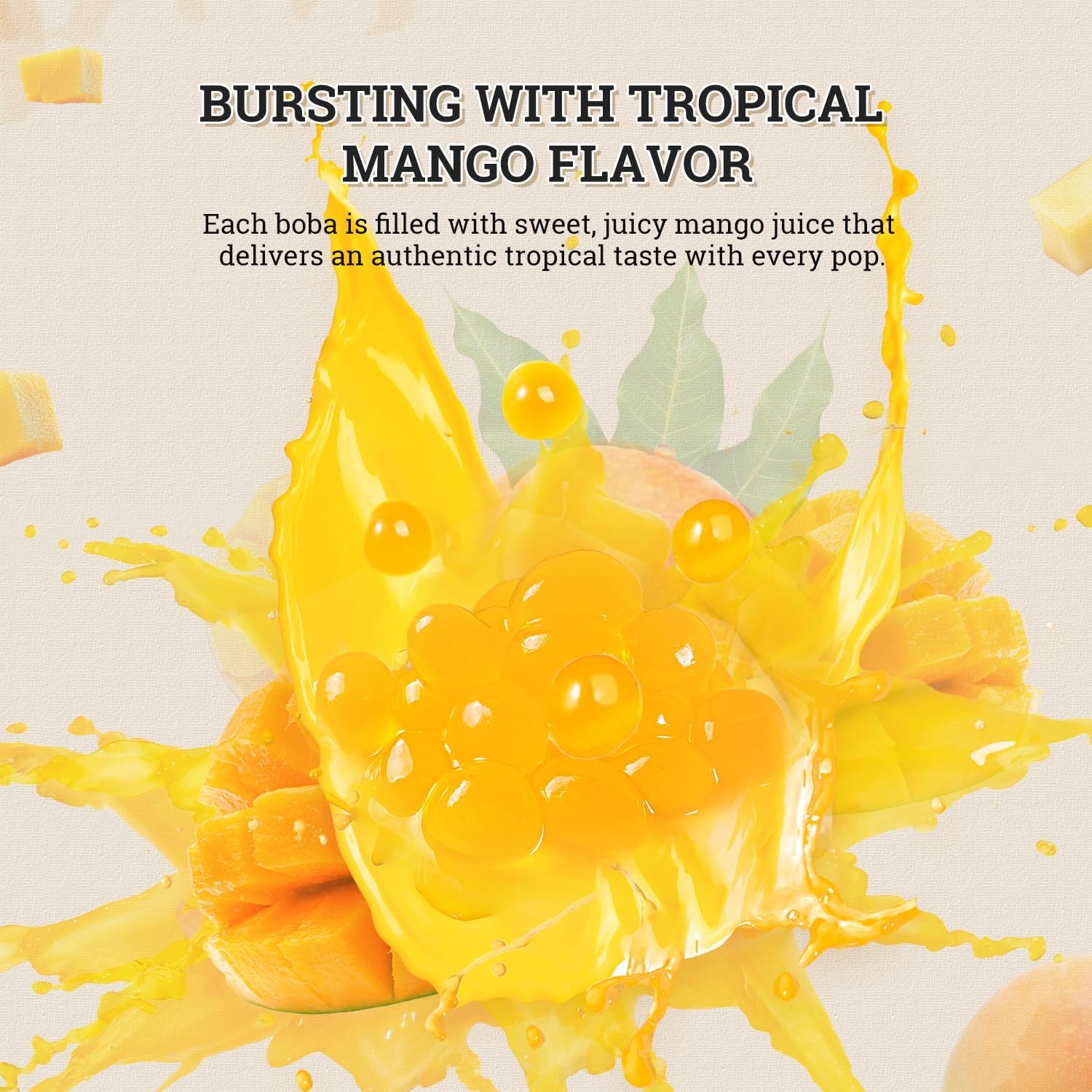 52USA Mango Popping Boba 1000g, Bursting Popping Pearls for Bubble Tea, Bever…