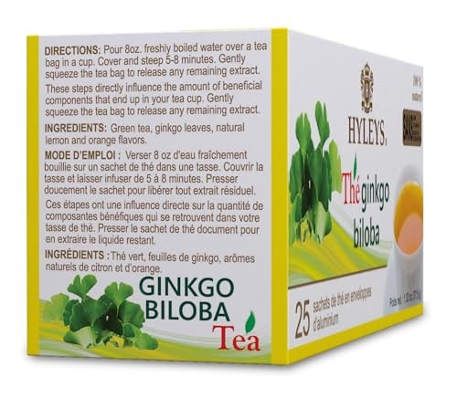 Hyleys Ginkgo Biloba Green Tea – 25 25 Count, with
