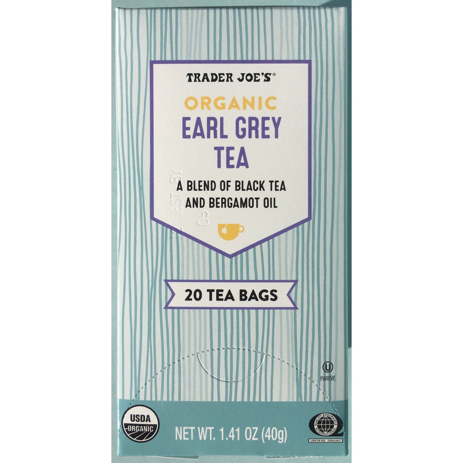 3 Packs Trader Joe’s Organic Earl Grey Black Tea 20 Tea Bags 1.41 oz Each Pack