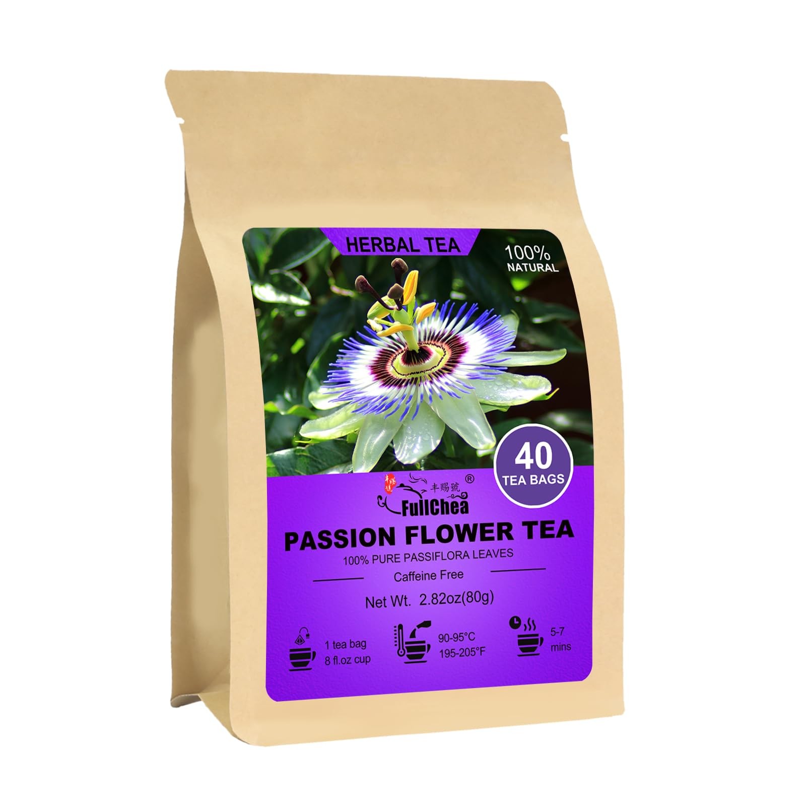 Passion Flower Tea bags, 40 Teabags Natural Passionflower Leaf Herbal Tea f…