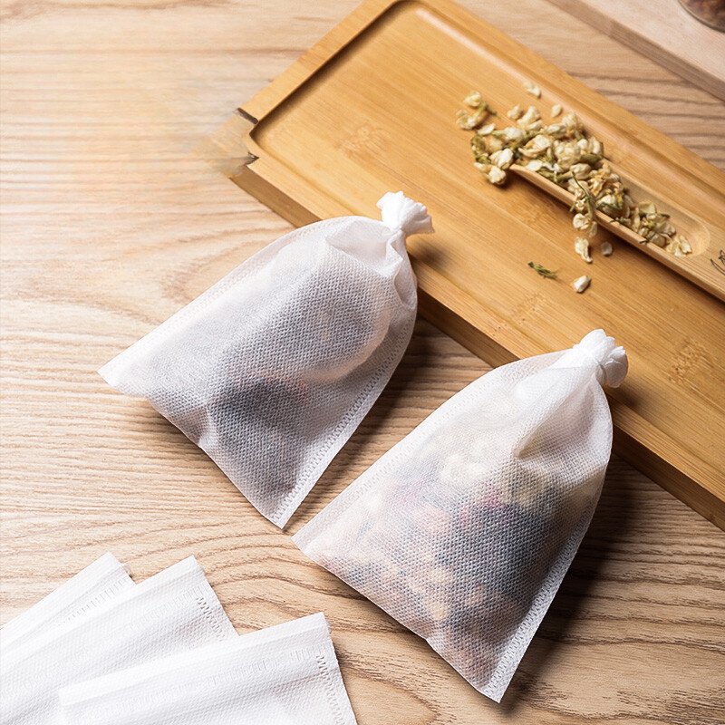 200x Non-woven Tea Bags Disposable Soup Tea Filter Bag Drawstring Gauze Bag Thin