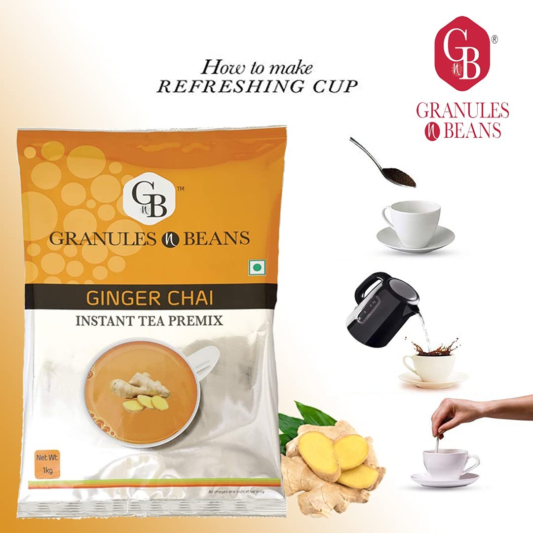 GnB GRANULES n BEANS Ginger Chai Instant Tea Premix – 1Kg
