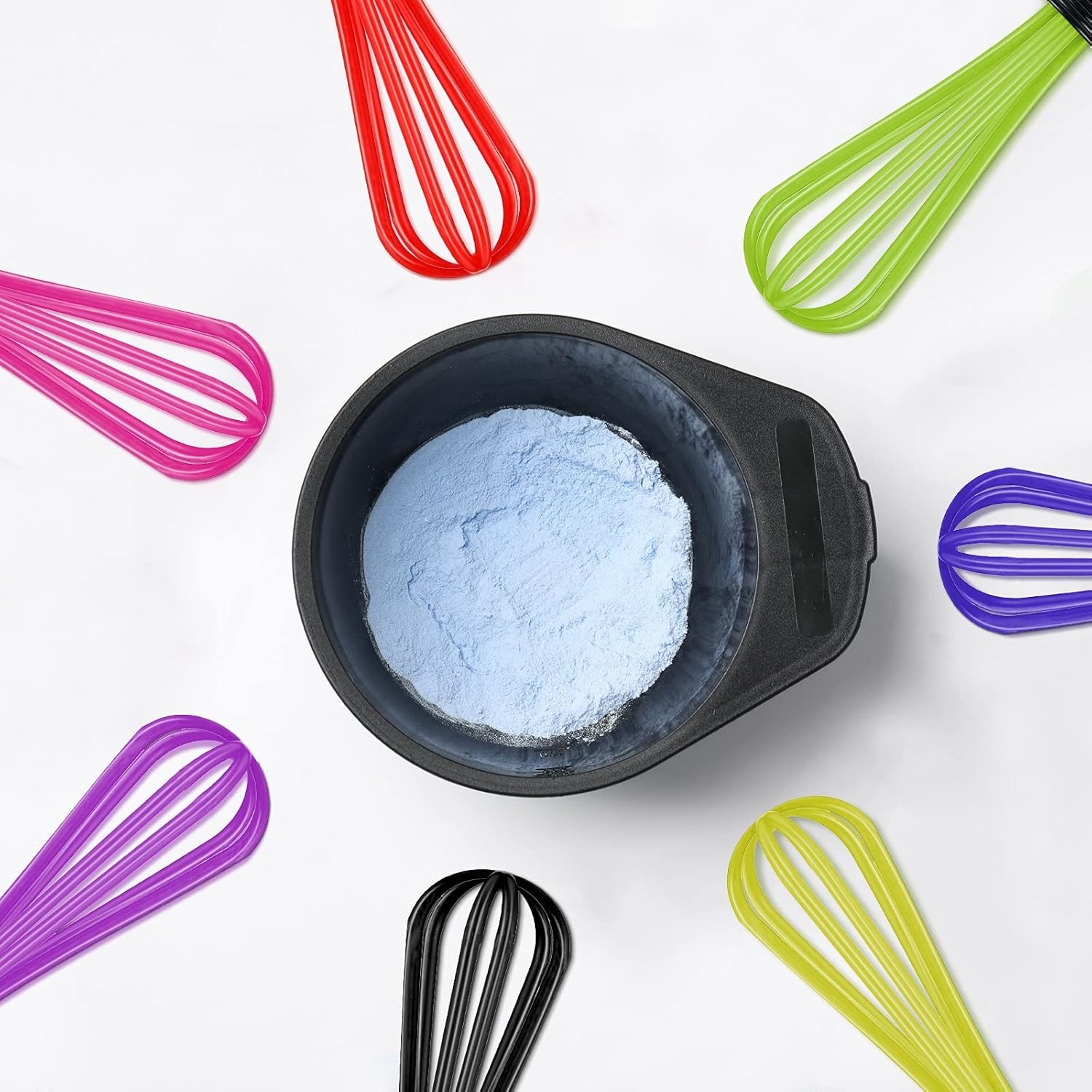 12 Pack Hair Color Whisk green, blue, purple, yellow, pink, black, dark red
