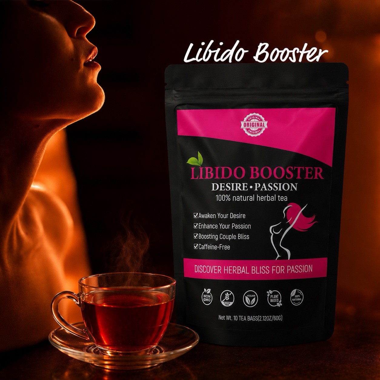LIBIDO Booster Herbal Tea for Women Natural Blend 10 Tea Bags