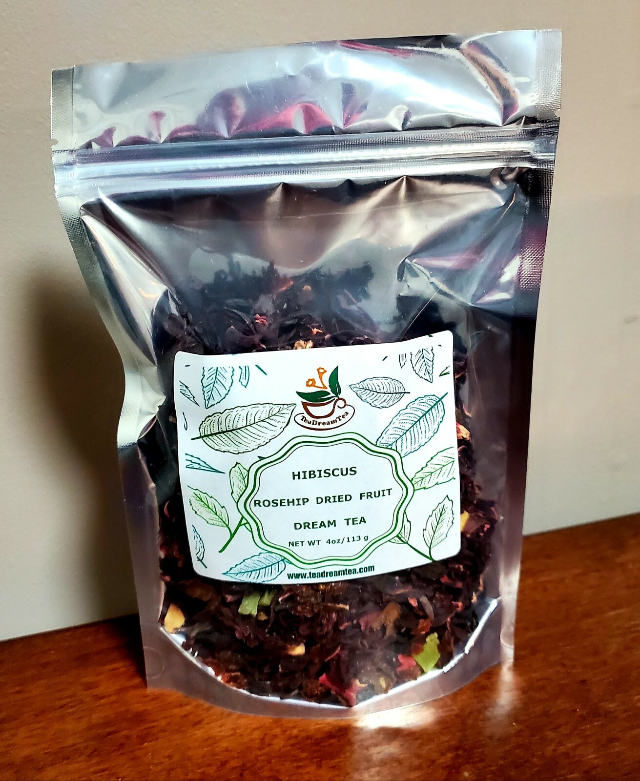 Tasty Hibiscus Fruit Tea, Rosehip, Dried Fruits (Free Wooden Spoon & 5 Tea Bags)