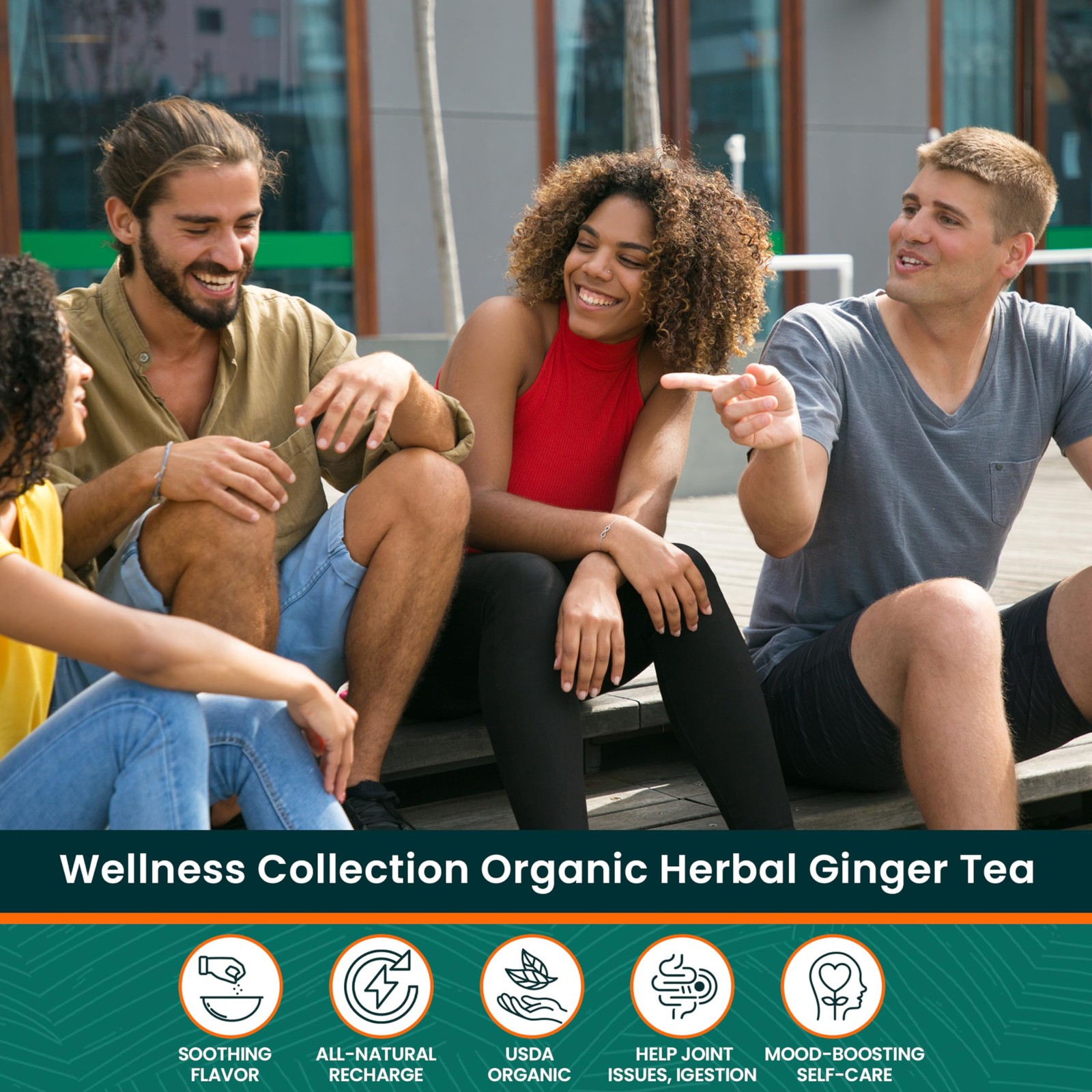 Organic Herbal Ginger Tea – 70g, 28 Count Bag (Pack of 1)