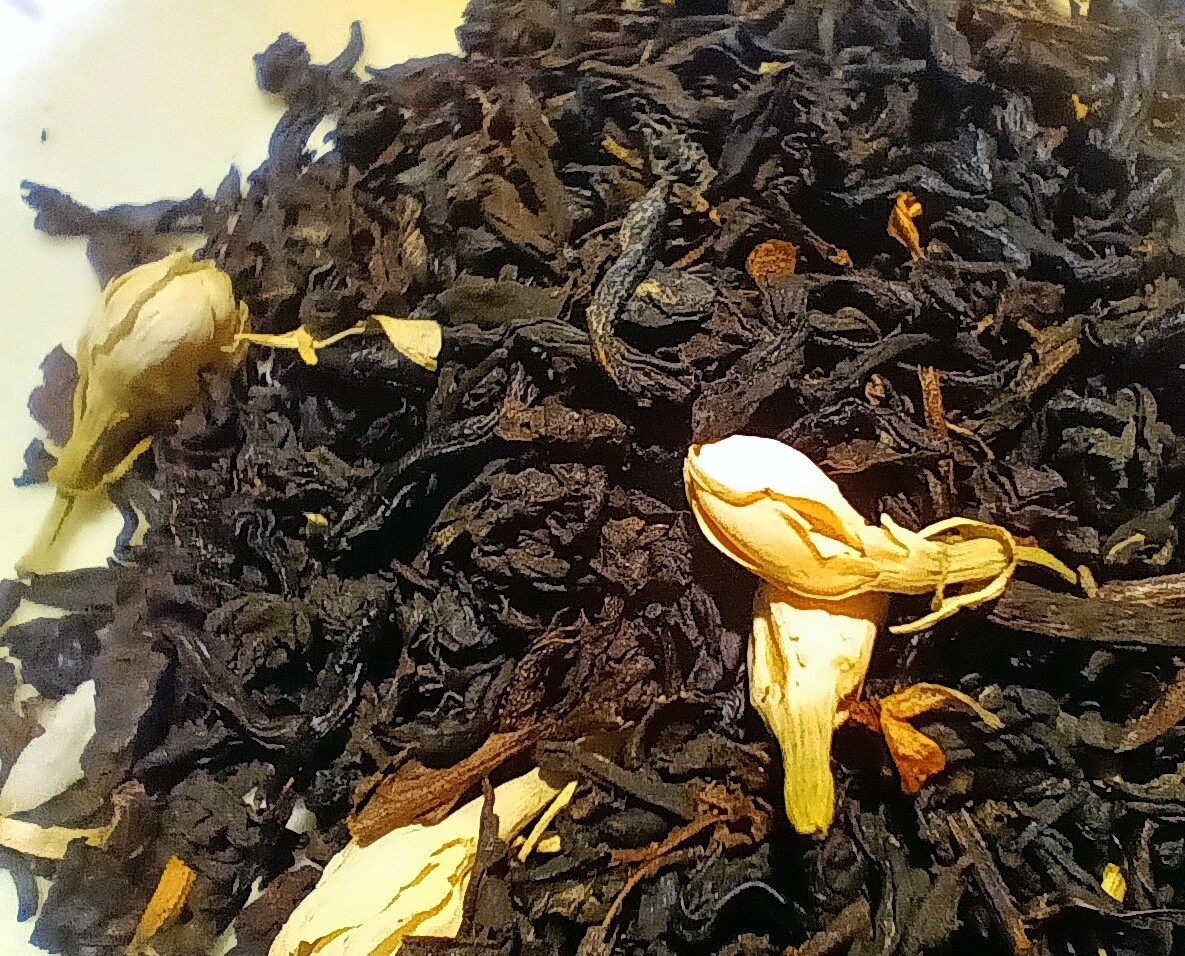 Tea Jasmine Flower Peach Loose Leaf Aged Asian Black Fruity Tea Blend Natural CB