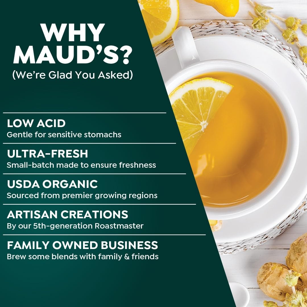 Maud’s Organic Passion Green Tea Pods, 24 ct, Recyclable 24 Count (Pack of 1)