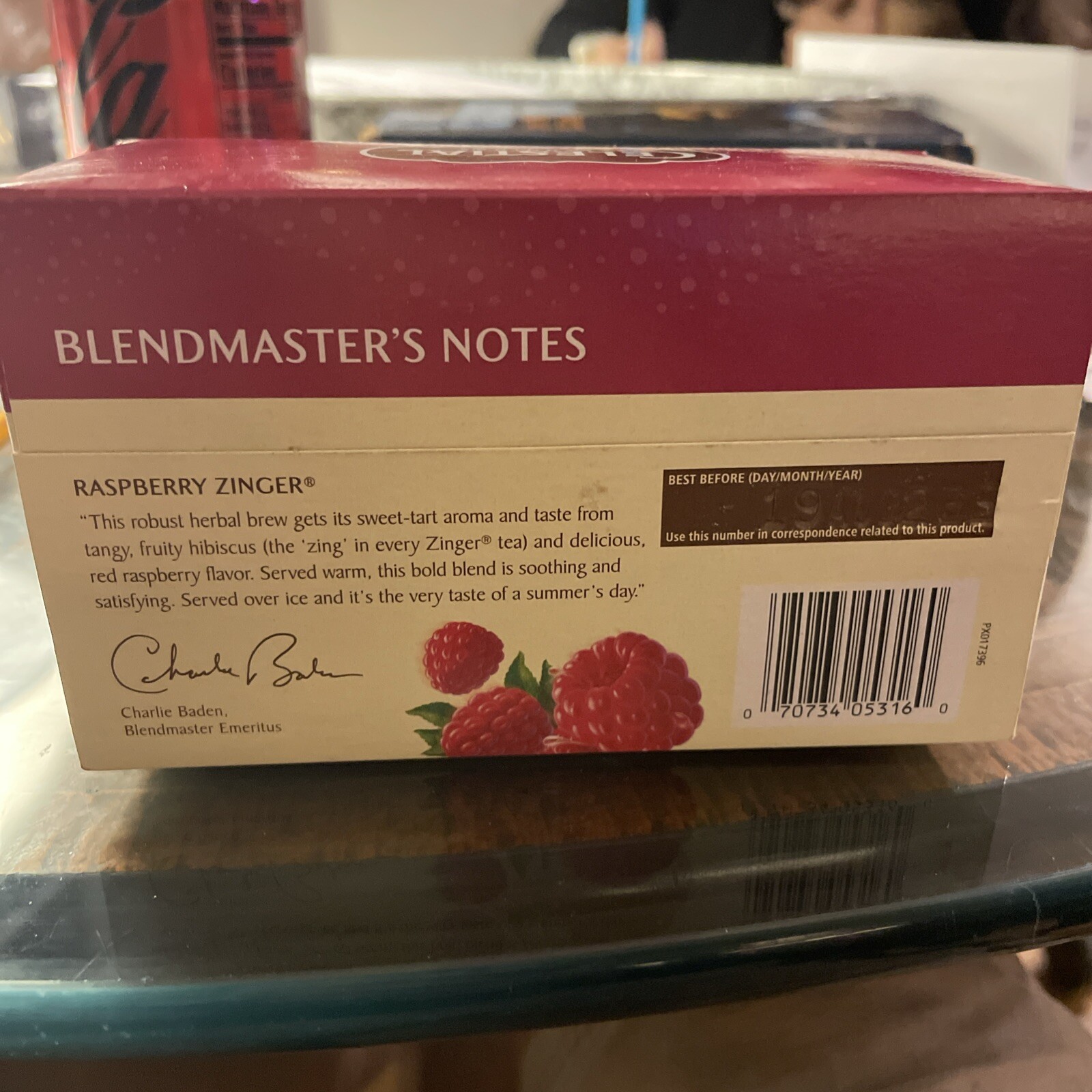 1x Box Celestial Seasonings Raspberry Zinger Herbal Tea | 20 Bags Each | 1.6oz