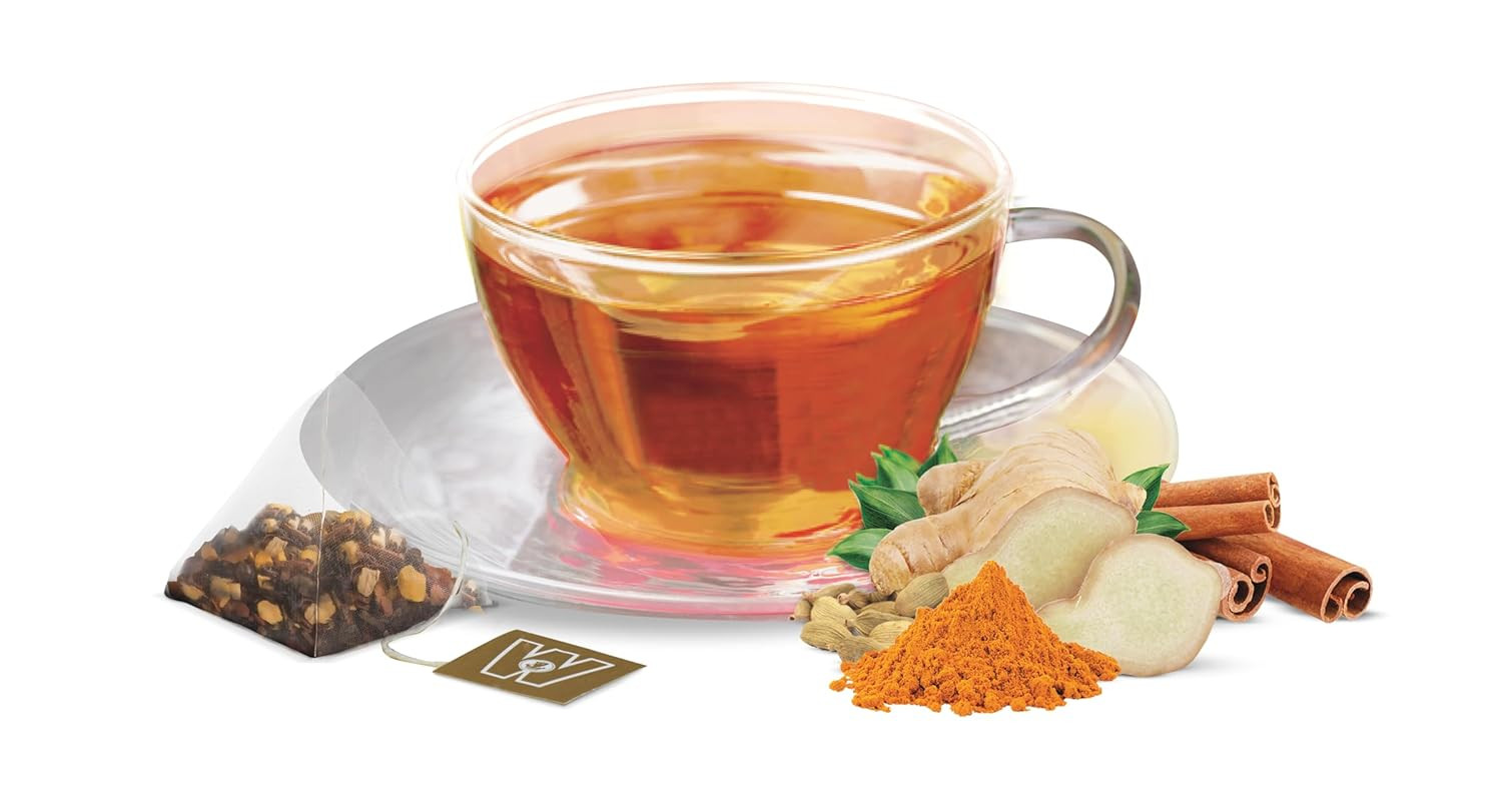 Wissotzky Tea Ginger Turmeric Spiced Chai – Pack of 50 Tea Bags
