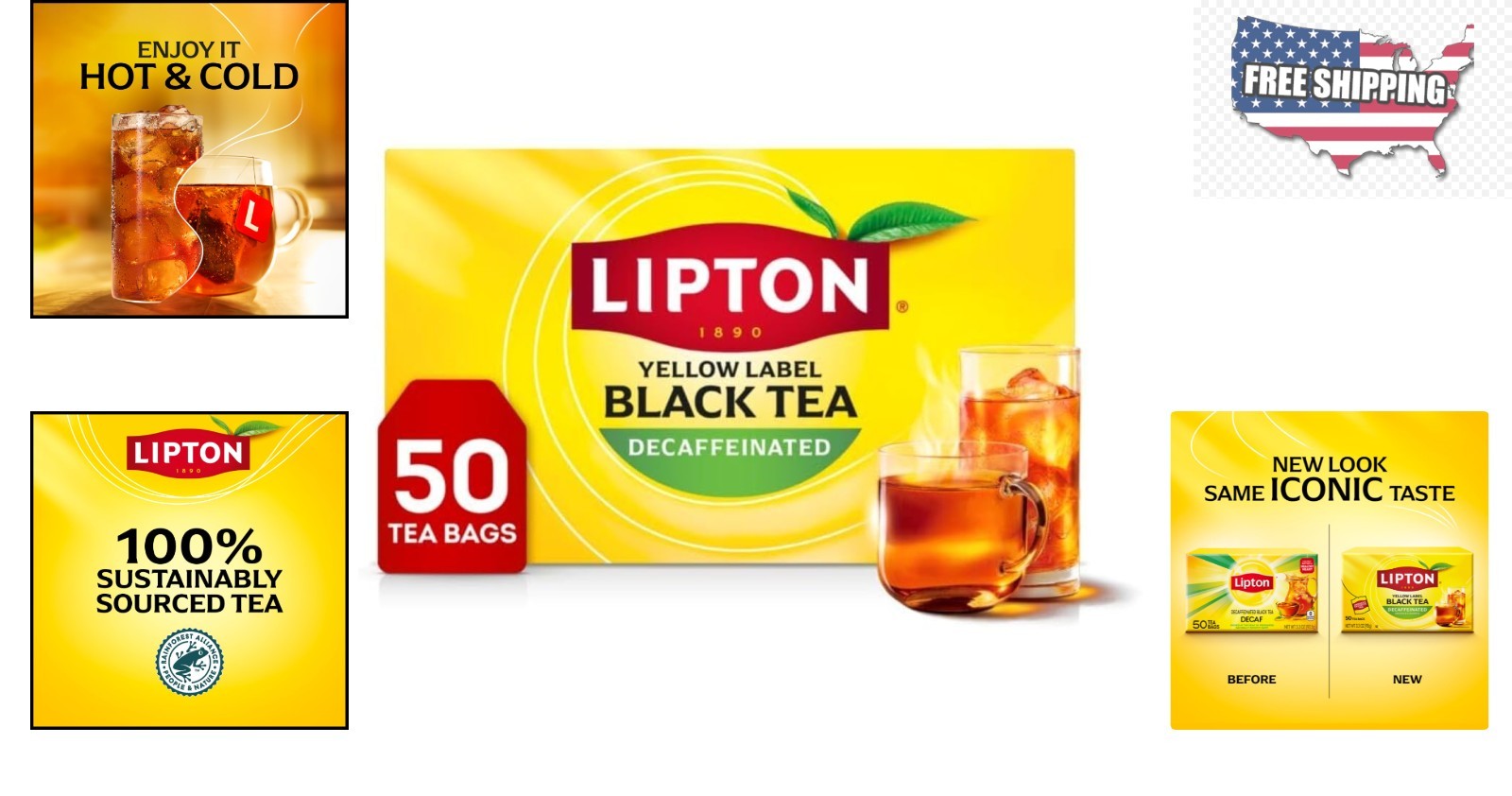 50 Count Foil-Wrapped Decaf Black Tea Bags – Caffeine-Free Bliss in Every Cup