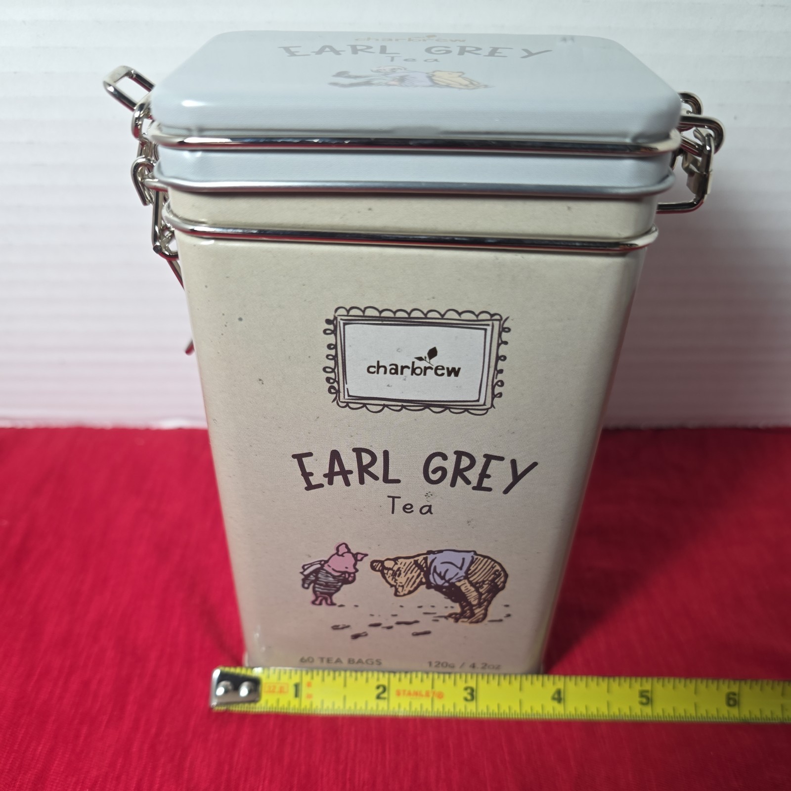 New Charbrew Winnie The Pooh Earl Grey Tea 60 Bags Exp. 6/28 Locking Tin
