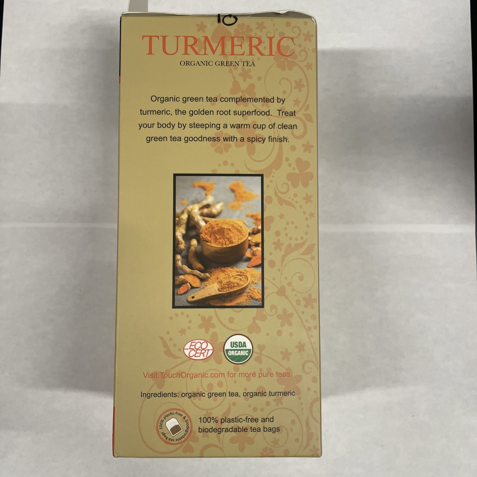 Touch Organic TURMERIC TOUCH GREEN Tea , 40 Bags, 2.5 oz