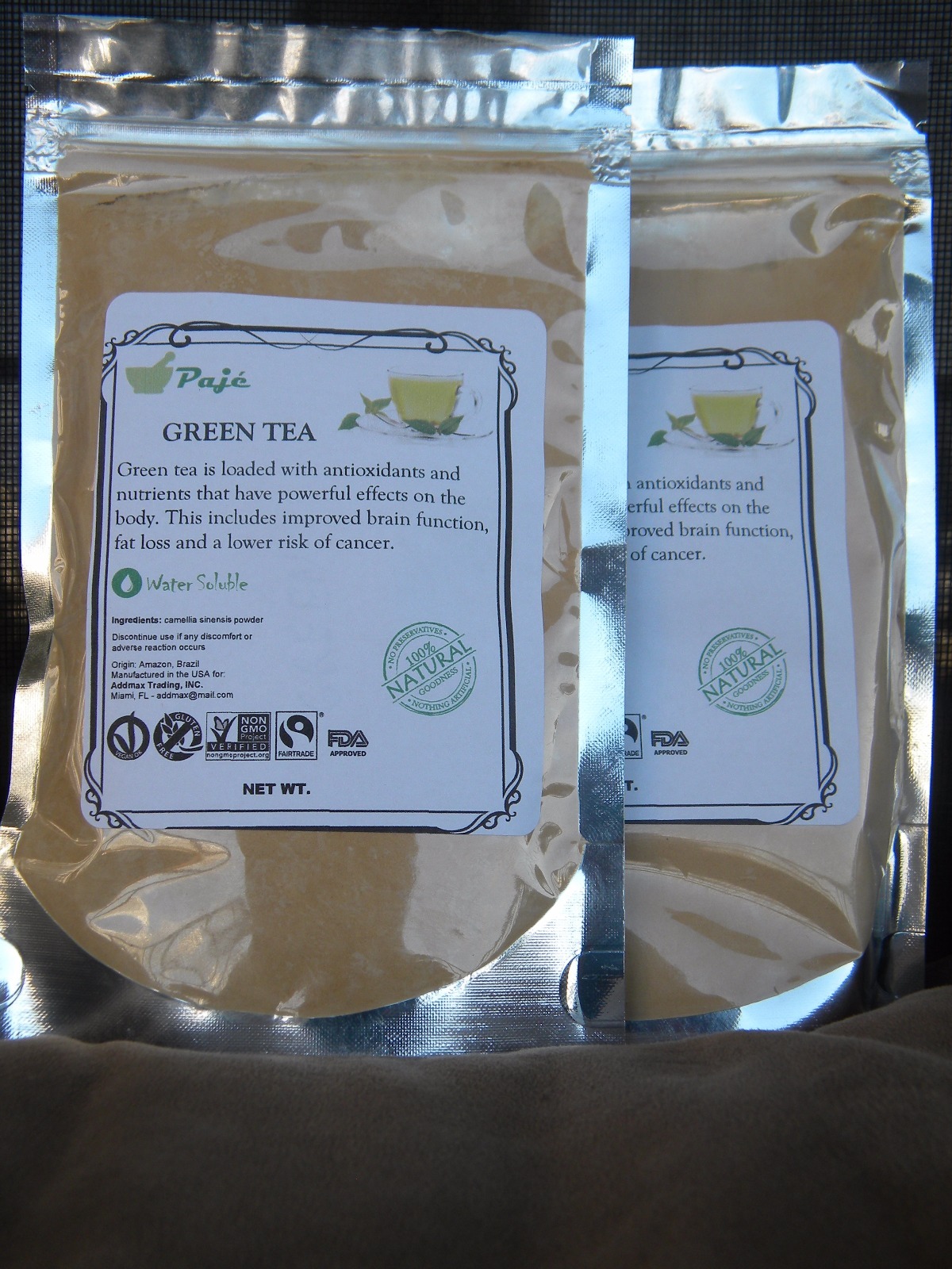 GREEN TEA powder 8oz 1/2lb, water soluble, stress relief, MATCHA, KOMBUCHA PAJE
