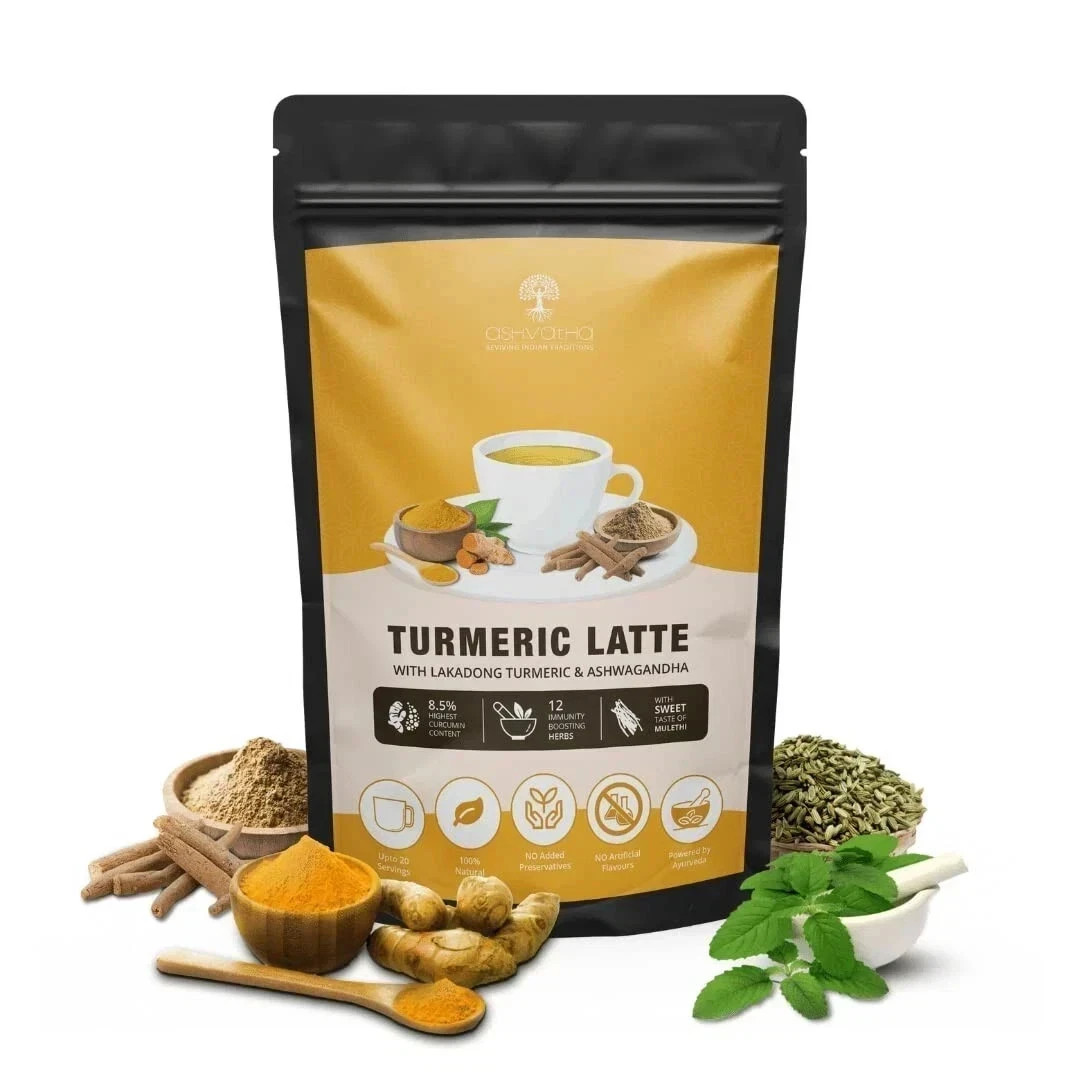 Ashvatha Turmeric Latte with Lakadong Turmeric & Ashwagandha I 100 Grams