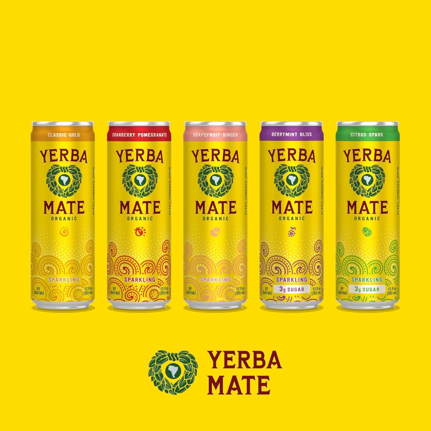 Flavorful Organic Yerba Mate – Cranberry Pomegranate Sparkling Beverage, 12-Pack