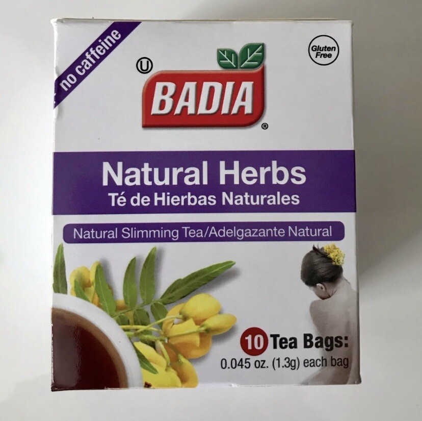 Badia Natural Herbs Natural Slimming Tea Caffeine-Free  – 1 Pack of 10 Tea Bags