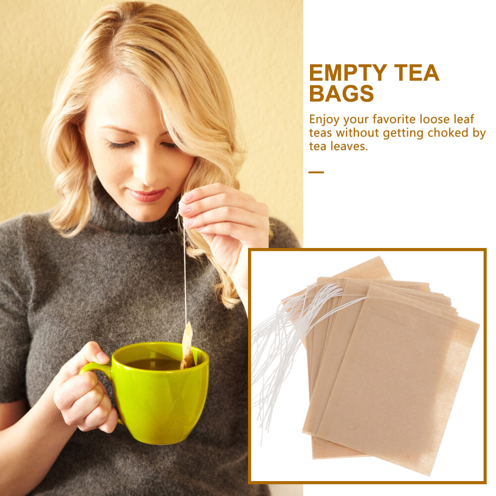 100PCS Drawstring Tea Bag Filter Paper Empty Tea Pouch Bags for Loose Leaf Tea