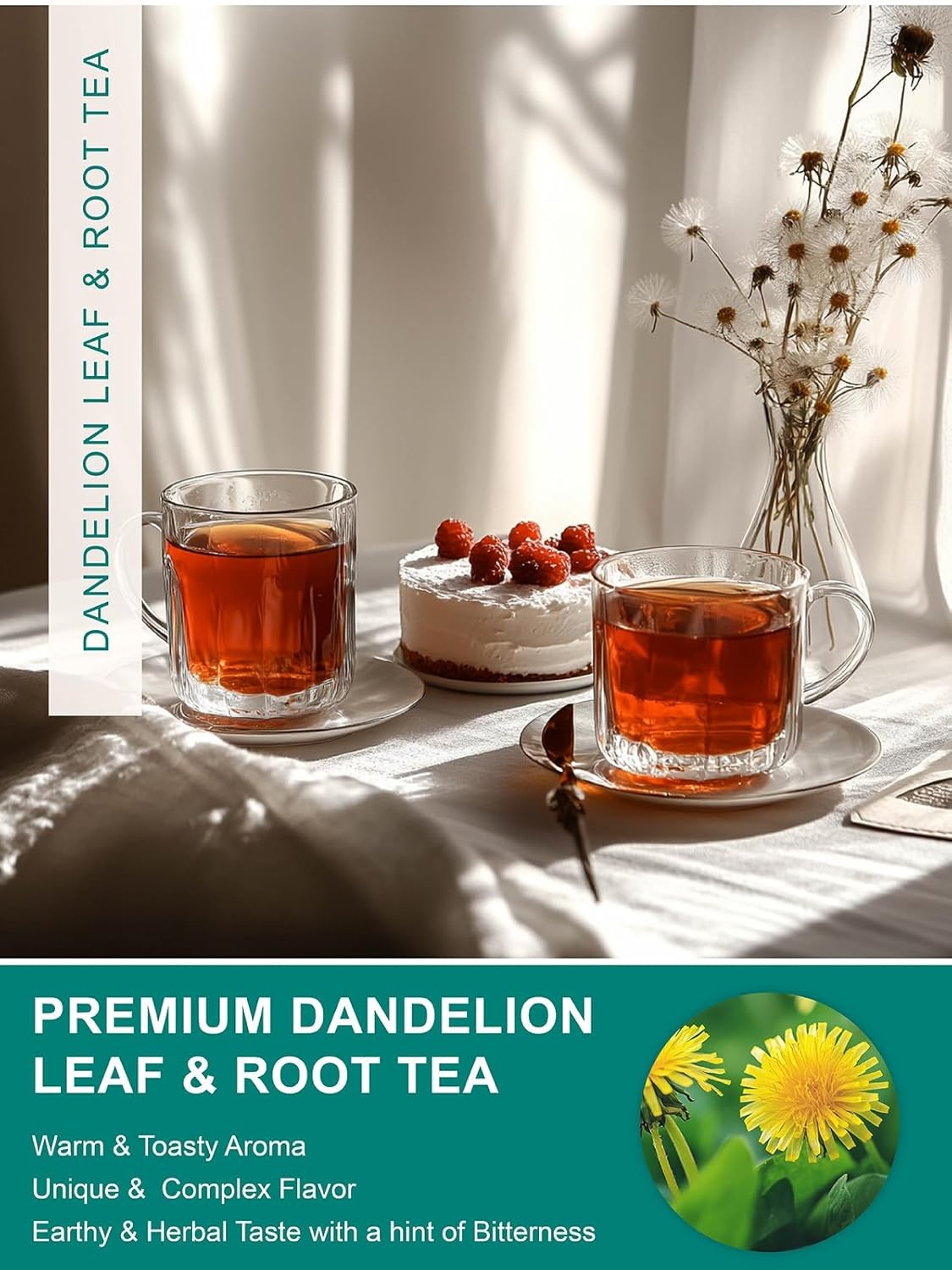 Dandelion Leaf & Root Tea Bags Herbal Tea Bags for Liver & Kidney Health Detox