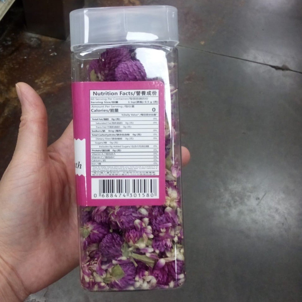 (2 Packs) Dried Globe Amaranth Hebal Tea Floral Ren He Tang 1.05 Oz 30g