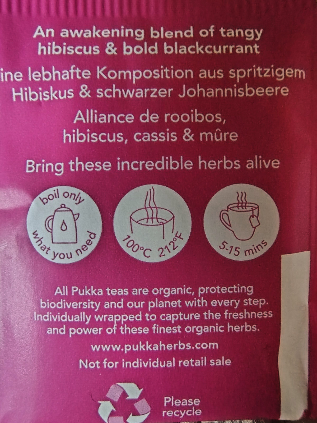 PUKKA Morning Berrty Tea, Organic, Caffeine Free, BB 3/28, Lot of 70 Bags