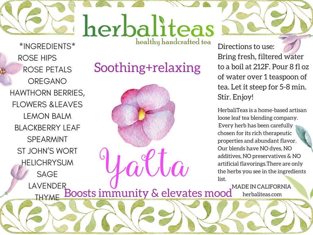 YALTA Relaxing Wellness Immunity Boost Herbal Loose Leaf Tea Blend 2 oz